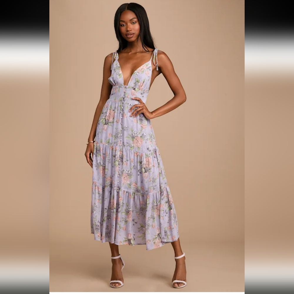 Floral Lavender Maxi Dress
